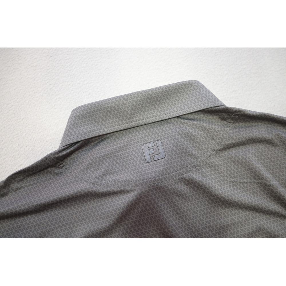 FootJoy Golf Polo Shirt Men Large Grey Geometric Triangle Performance